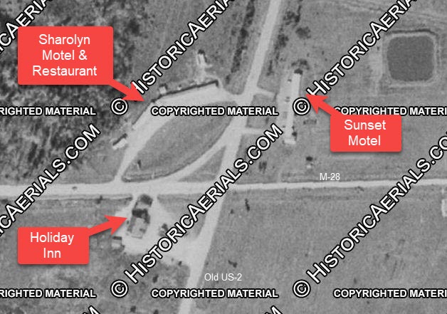 Sunset Motel - 1975 Aerial (newer photo)